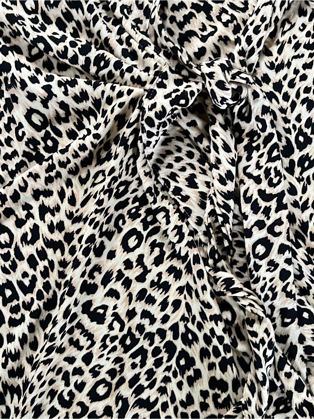 BCBGMaxAzria Black & Cream Leopard Wrap Dress - Picture 3 of 6